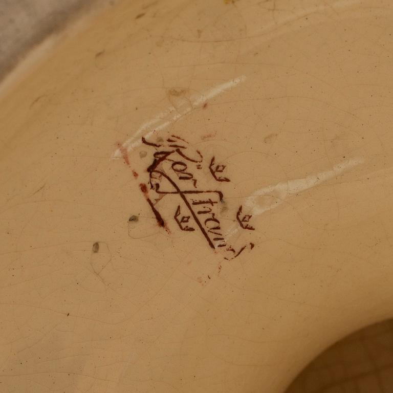 A ceramic pedestal and plant pot from Rörstrand, circa 1900.