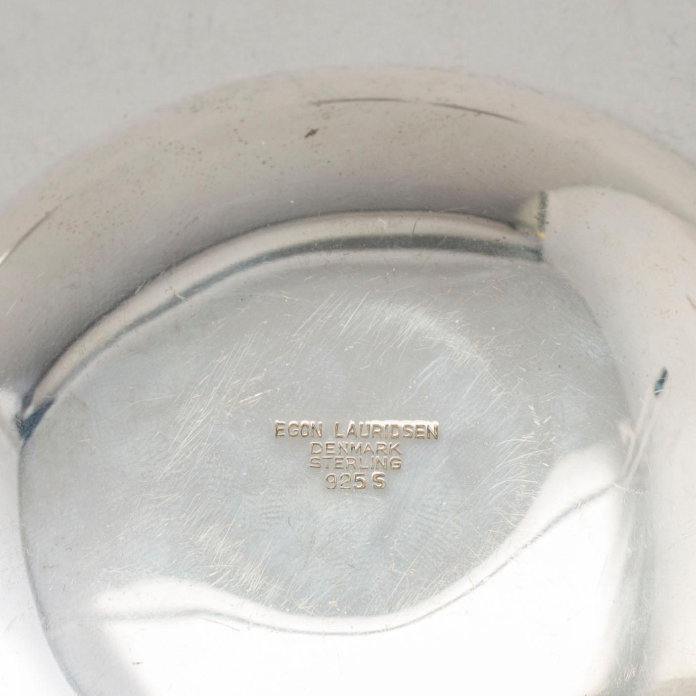 EGON LAURIDSEN, fat, 6 st, sterlingsilver och emalj, Danmark.
