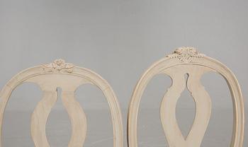 MATSALSMÖBLEMANG, 6+2 delar, gustaviansk stil, 1900-talets andra hälft.