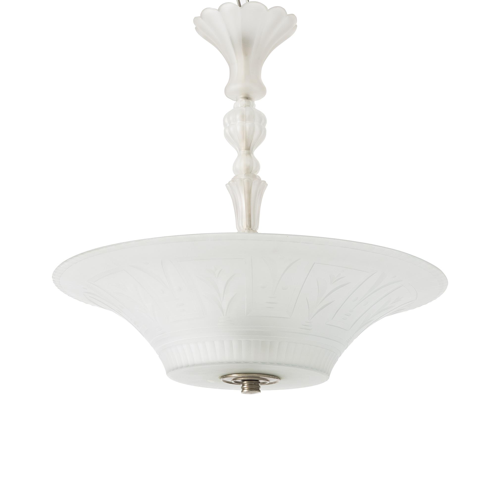 Edward Hald, a ceiling lamp, Swedish Grace, Orrefors, 1920s.