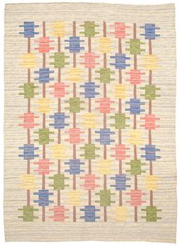 696. RUG. Flat weave (rölakan). 231,5 x 165,5 cm. Sweden 1960's-70's.