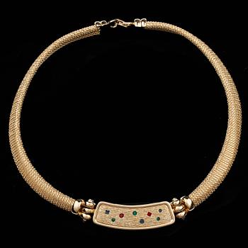 COLLIER, förgylld metall, Christian Dior. 1900-talets andra hälft.