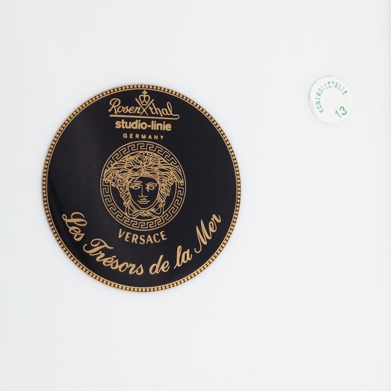 Versace, a "Les Tresors de la Mer" porcelain obeslique and tray, for Studio-line Rosenthal, Germany.