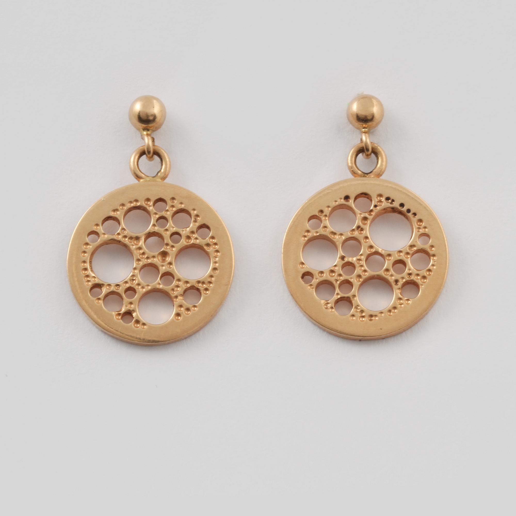 ÖRHÄNGEN, 18K guld, Anders Högberg, Göteborg, 1970. Vikt 4,3 gram.