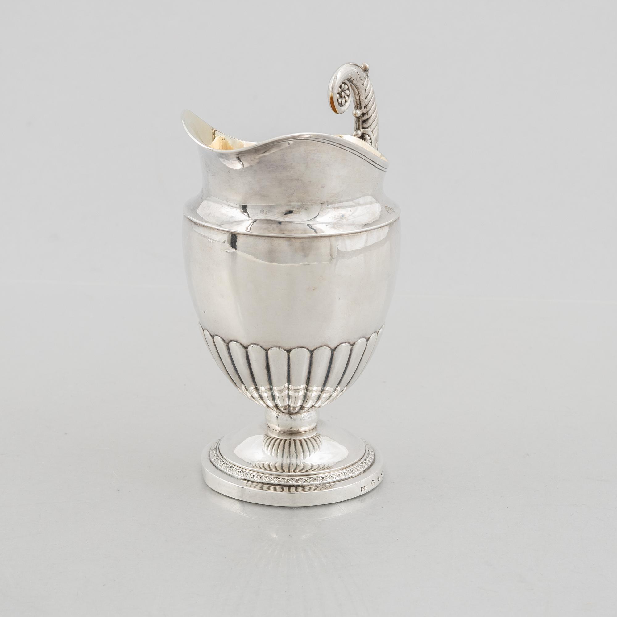 A Swedish silver creamer, mark of Anders Lundqvist, Stockholm, Sweden 1829.