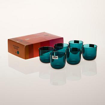 SERVISDELAR, 15 st, glas, "Fasetti", Kaj Franck, Nuutajärvi Notsjö 1960-tal.