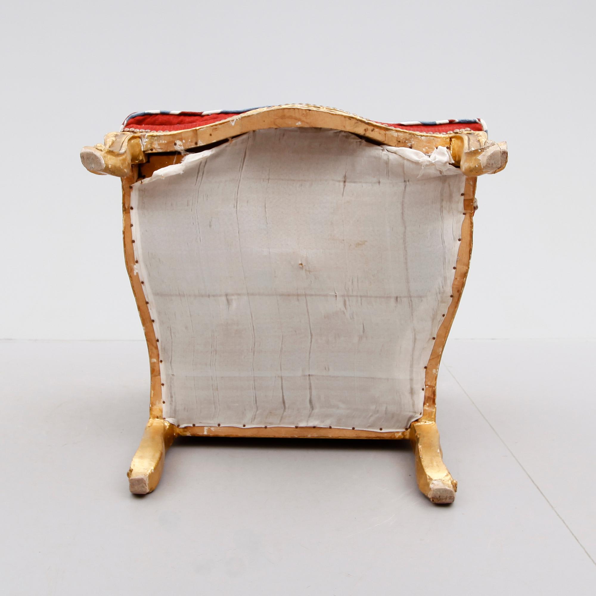 FÅTÖLJ, rokokostil, 1900-/2000-tal.