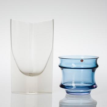 KONSTGLAS, 2 st, signerade Tapio Wirkkala, 3506 och 3322.