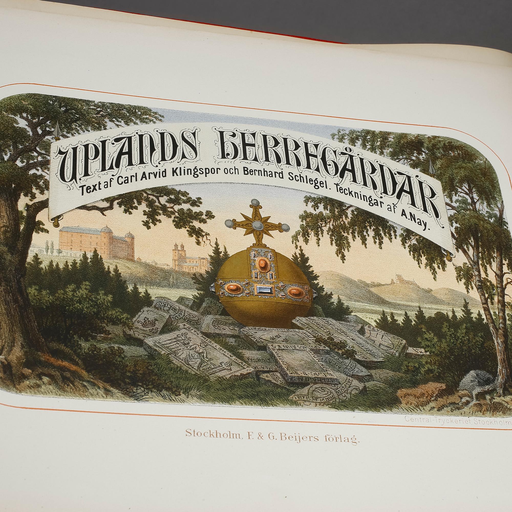CA KLINGSPOR SAMT B SCHLEGEL, "Uplands Herregårdar", Stockholm 1881.