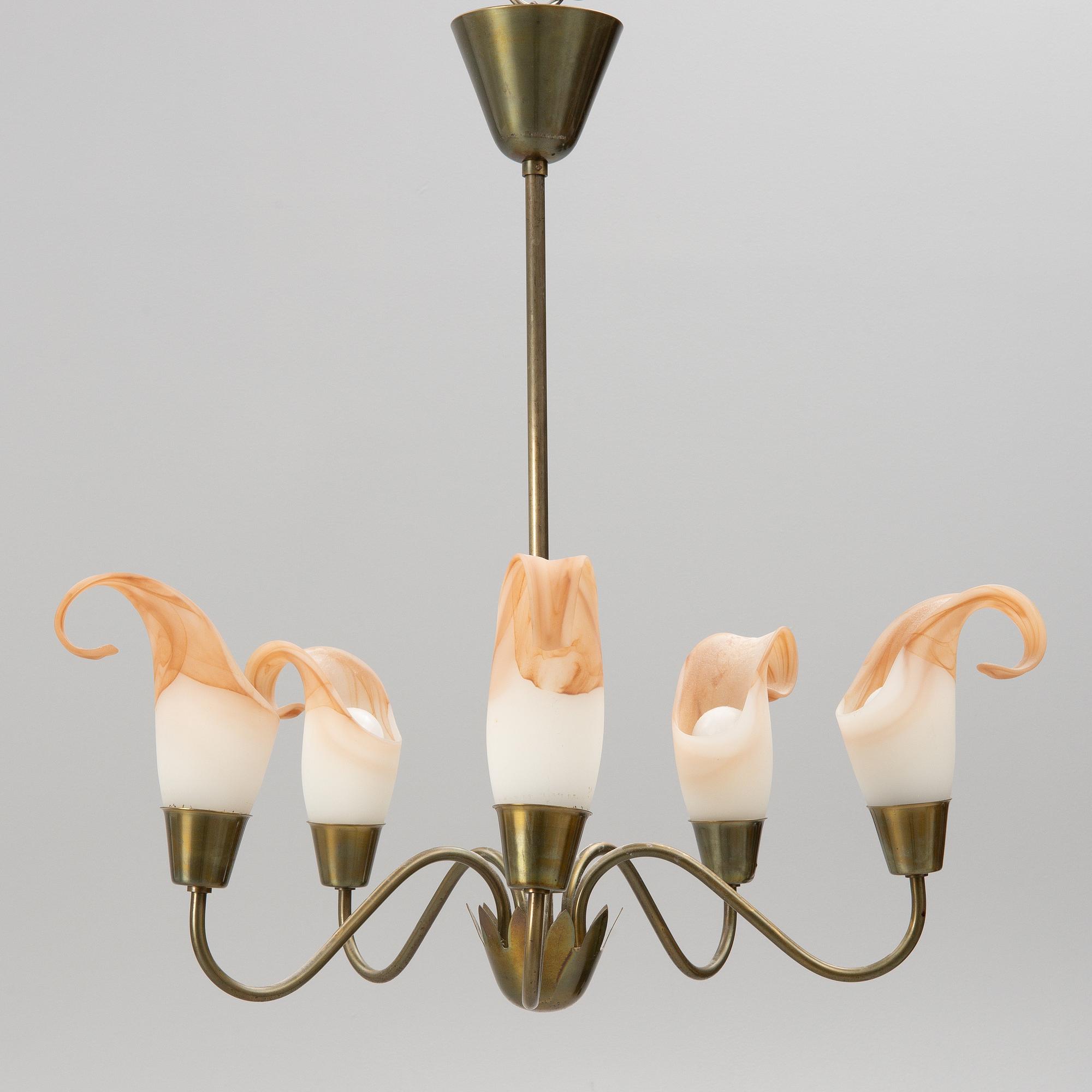 A Swedish Modern ceiling lamp, 1940s/50s.