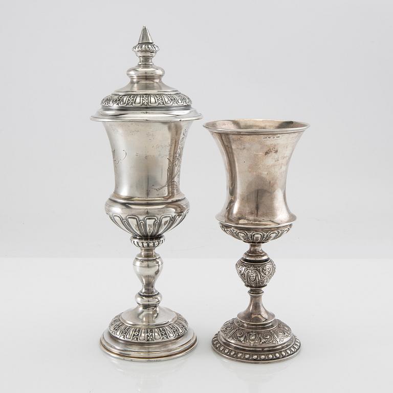 Trophies 2 pcs Baroque style silver 20th century.
