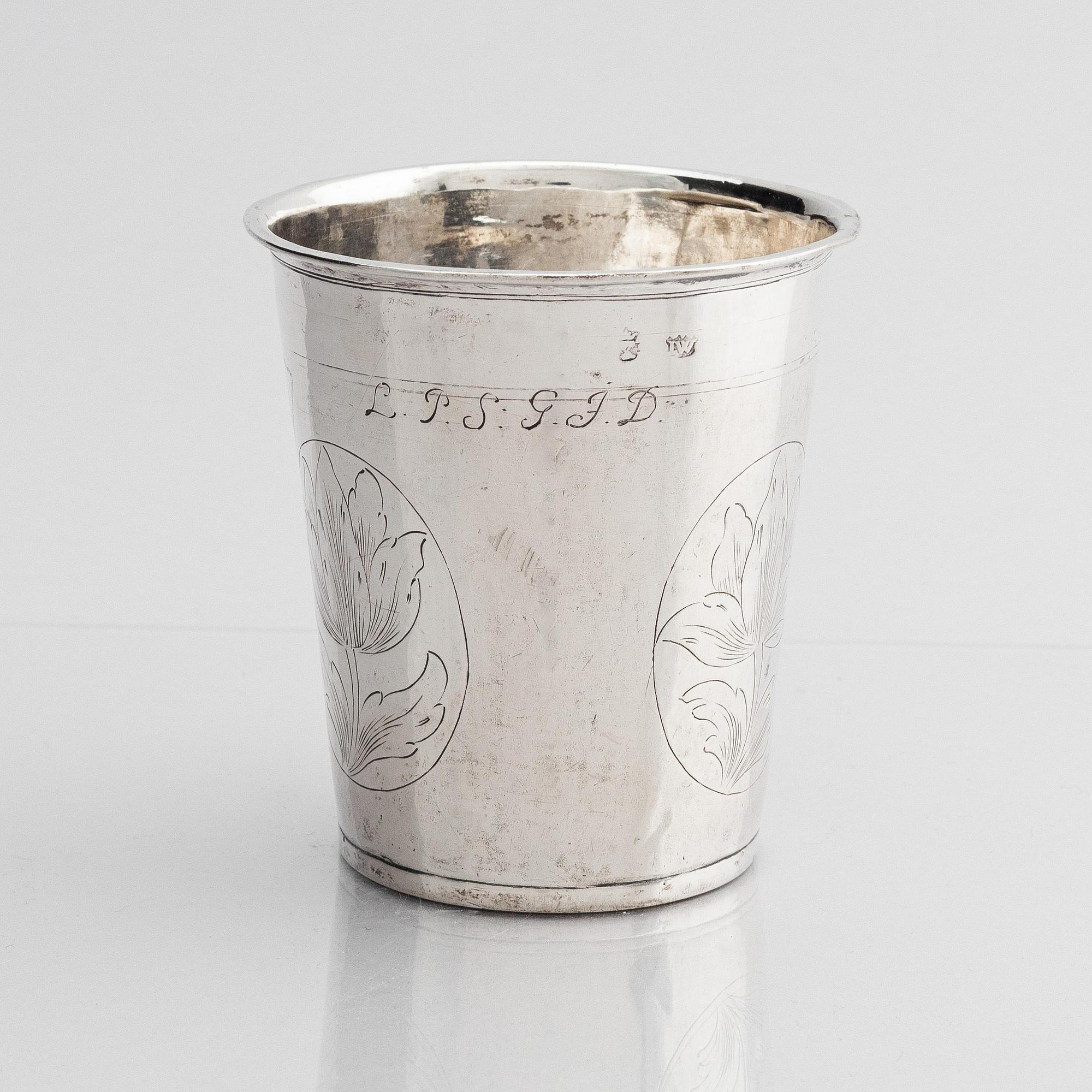 Lorens Andersson Wall, bägare, silver, Norrköping (verksam 1682-1695-). Barock.