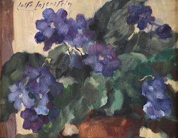 654. Lotte Laserstein, Still Life with Purple Flowers.