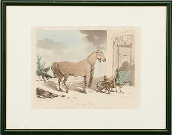 ETSNINGAR, 4 st, kolorerade, efter John Augustus Atkinson  (1775-1833). England 1804.
