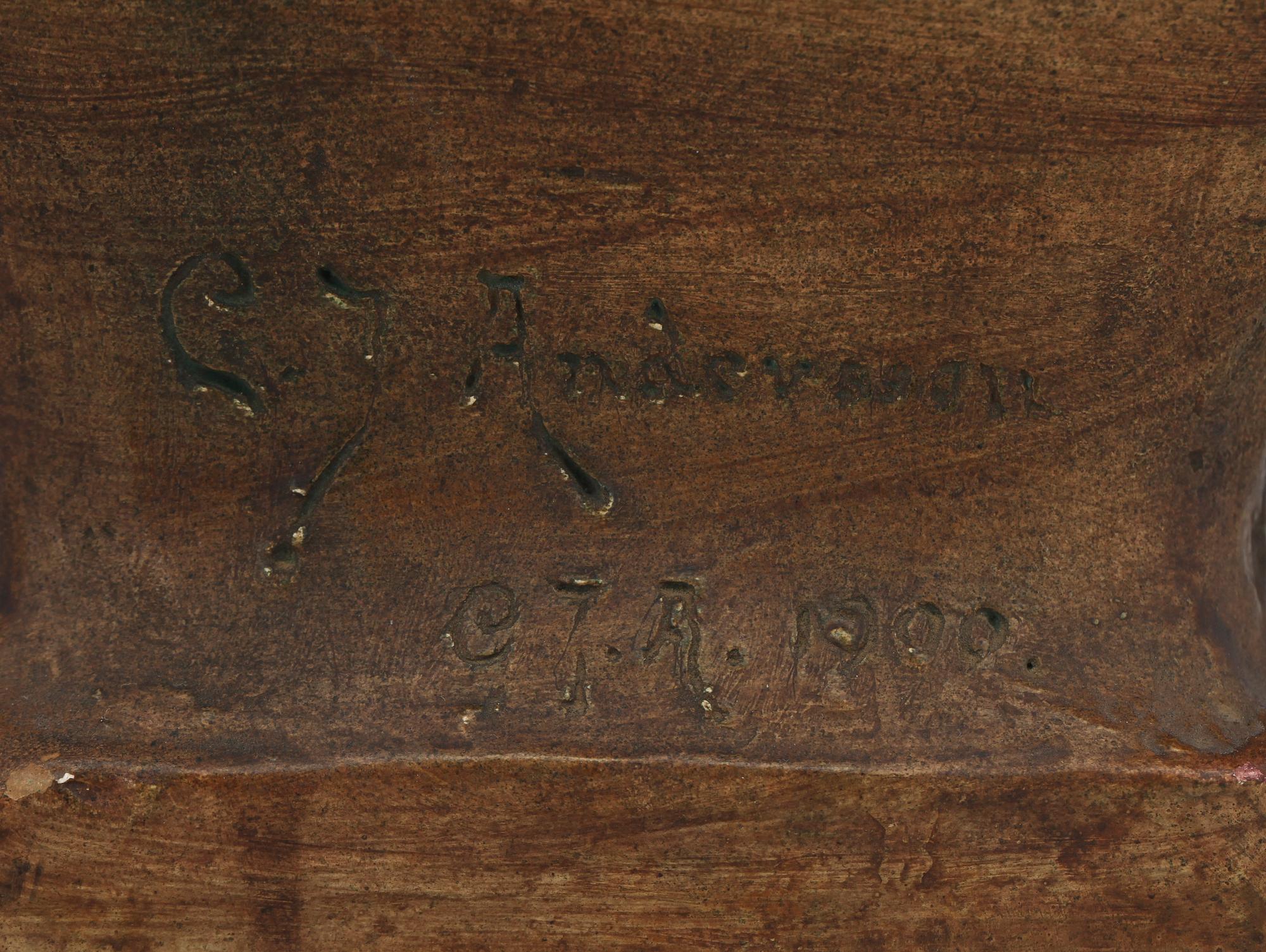 OKÄND KONSTNÄR, skulptur, gips, bär signatur C J Andersson och datering 1900.