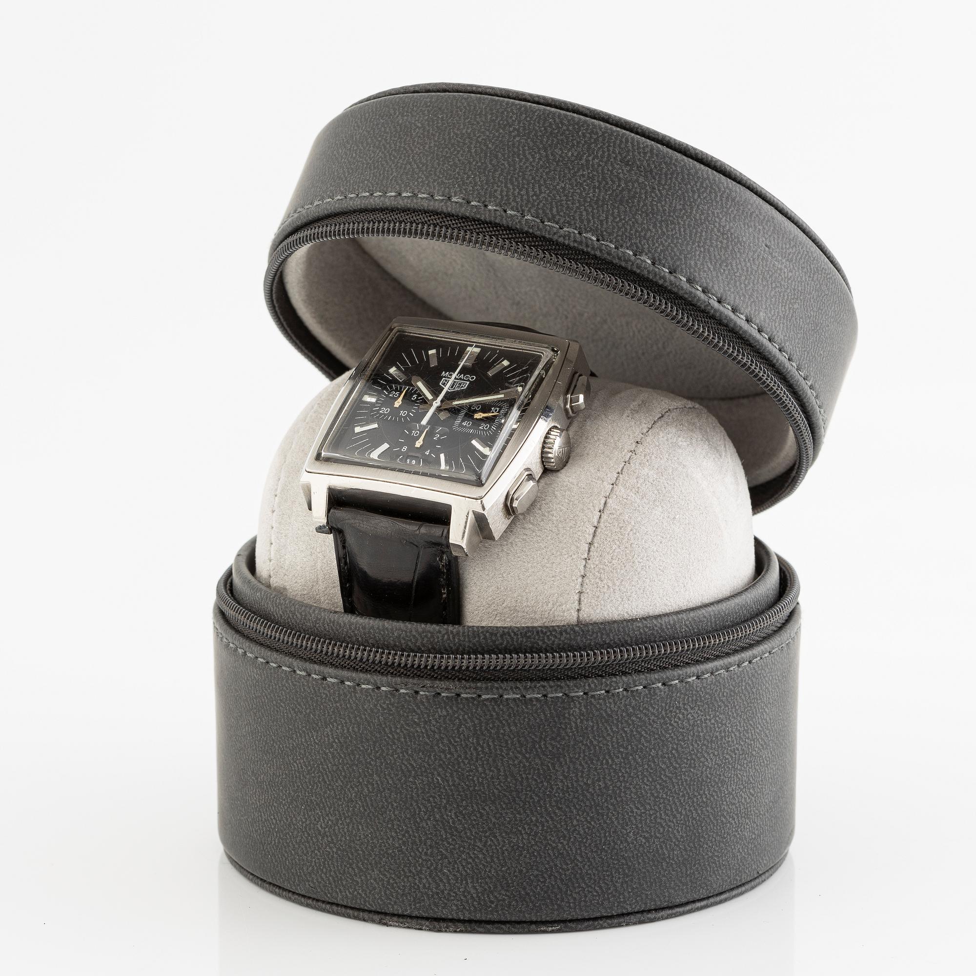 Heuer, Monaco, by Tag Heuer, armbandsur, kronograf, 38 x 38 (46,5) mm.