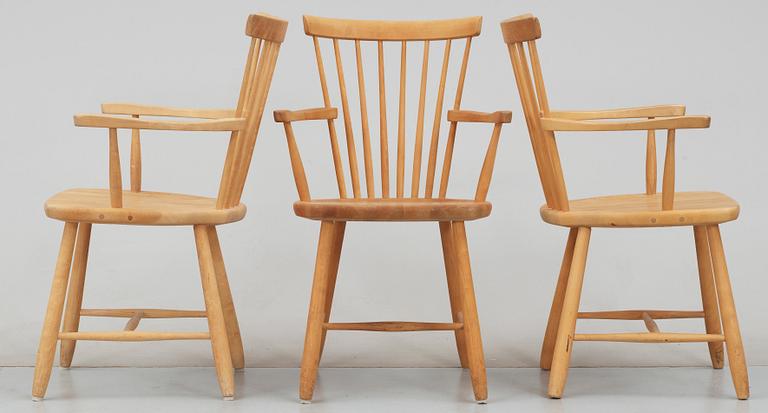 STOLAR, 3 st, "Lilla Åland" Carl Malmsten, Stolab, 1989 och 1990.