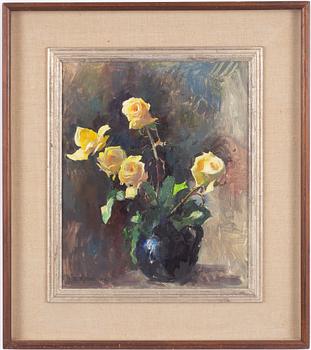 Esther Kjerner, Still Life with Yellow Roses.
