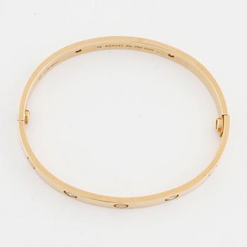 CARTIER, Love bracelet with four brilliant cut diamonds ca 0.40 ct in total.