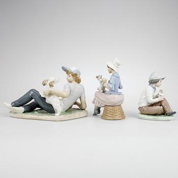 FIGURINER, 3 st, porslin, Lladro, 1900-tal.