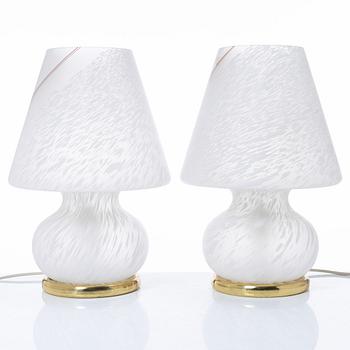 A pair of table lamps, Vetri, Murano, Italy, late 20th Century.