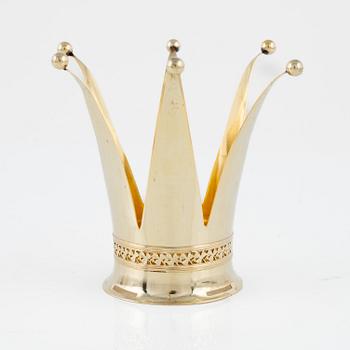 Brudkrona, förgyllt silver, 1940-tal, Sverige.