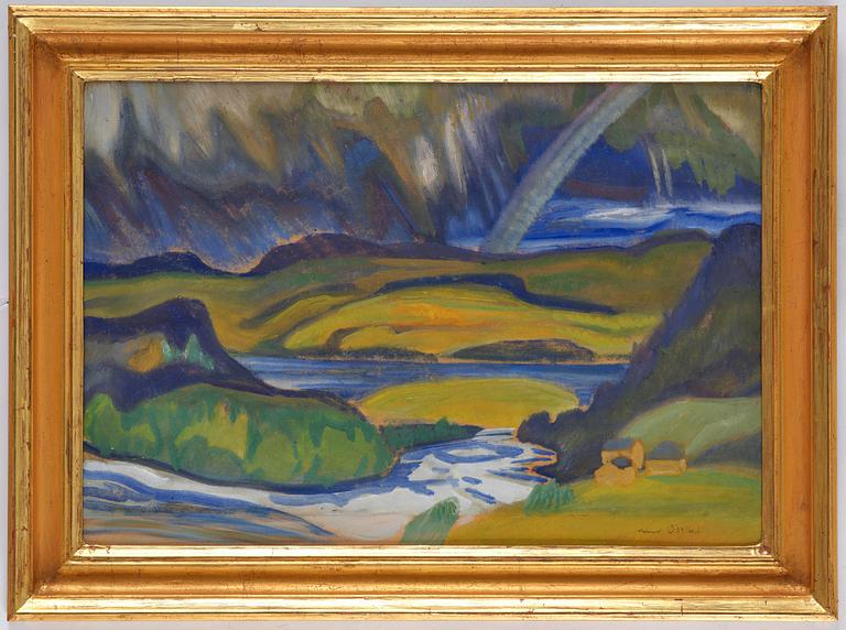 Helmer Osslund, Northern landscape with rainbow.