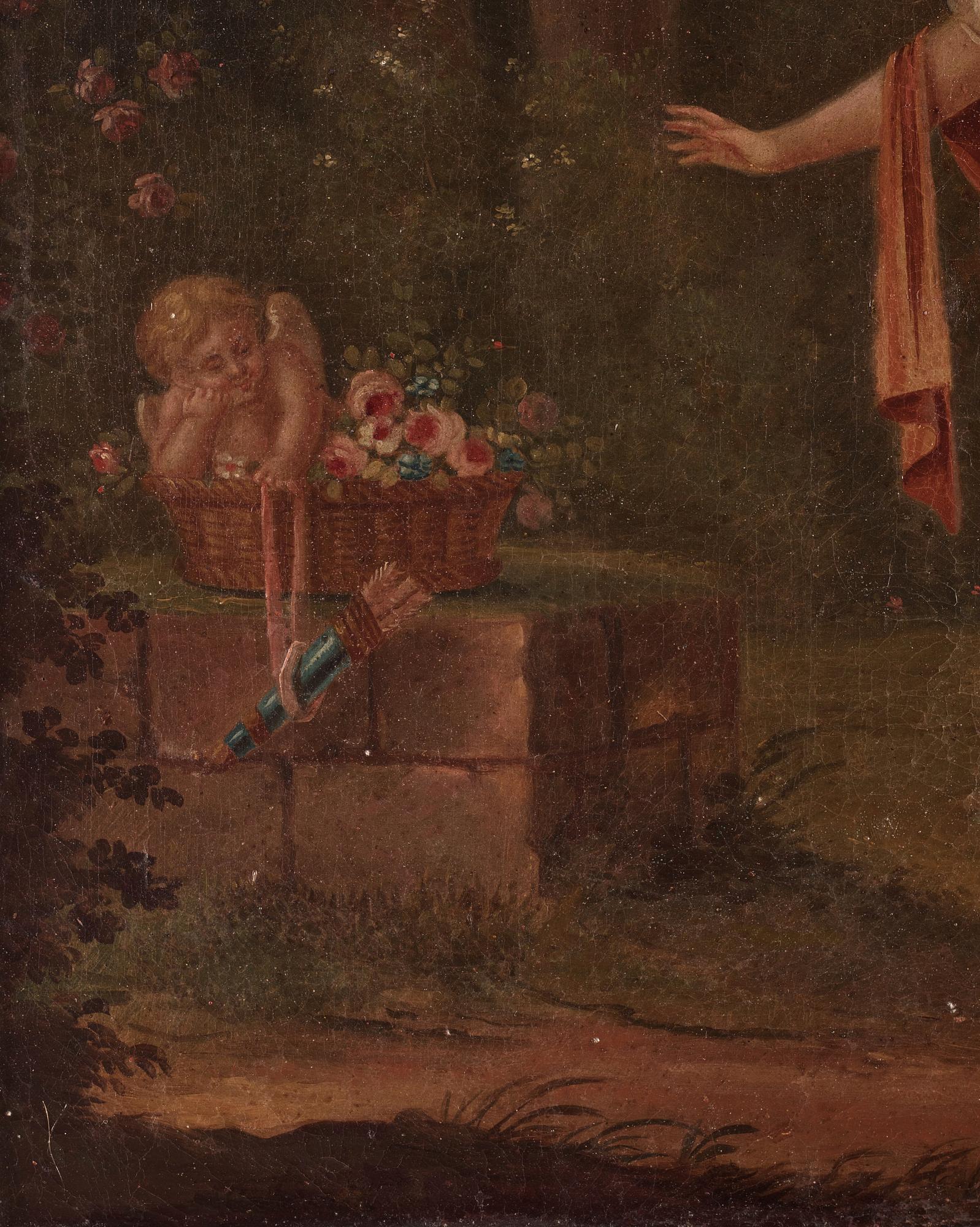 Nicolas Lancret, hans art, Väggfält med spegel och figurscen.
