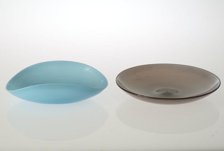 Two Venini glass dishes, Murano, Italy.