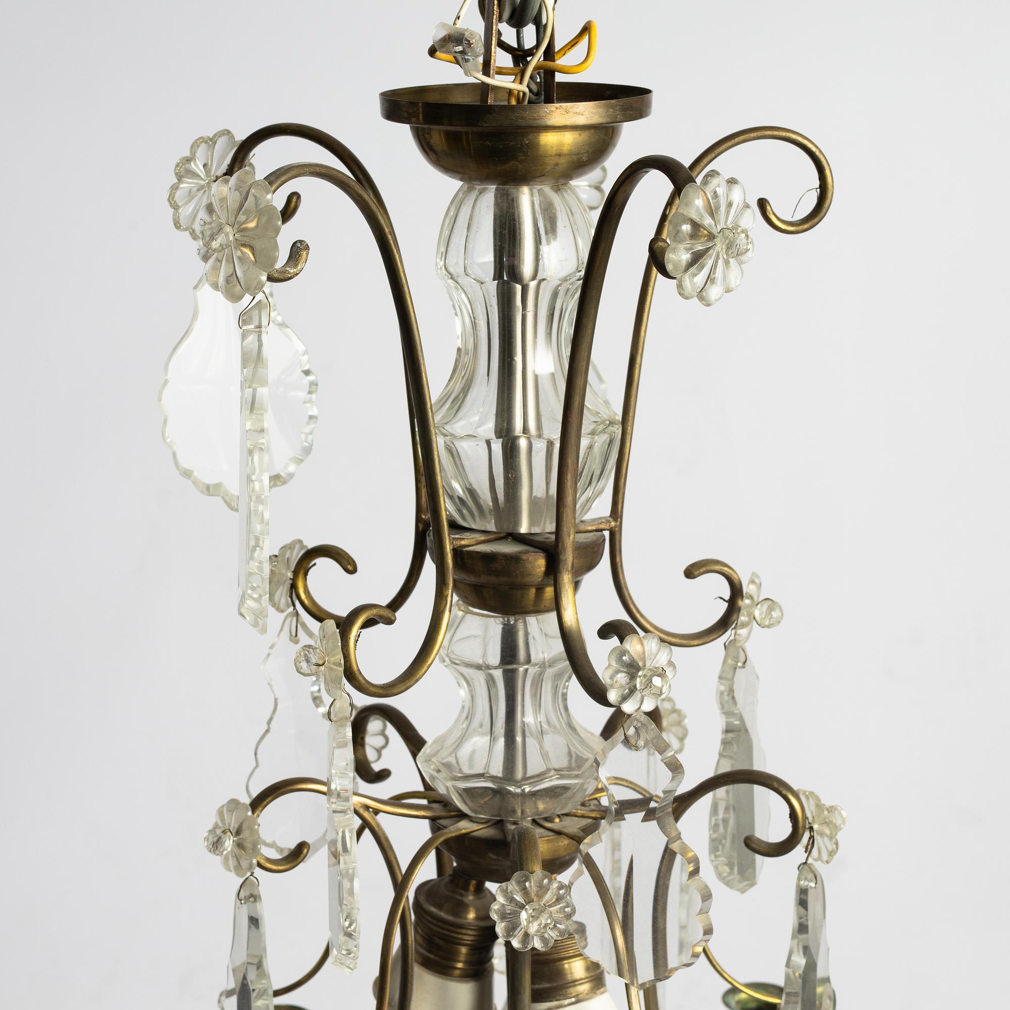 A Rococo style chandelier, first half of the 20th century.