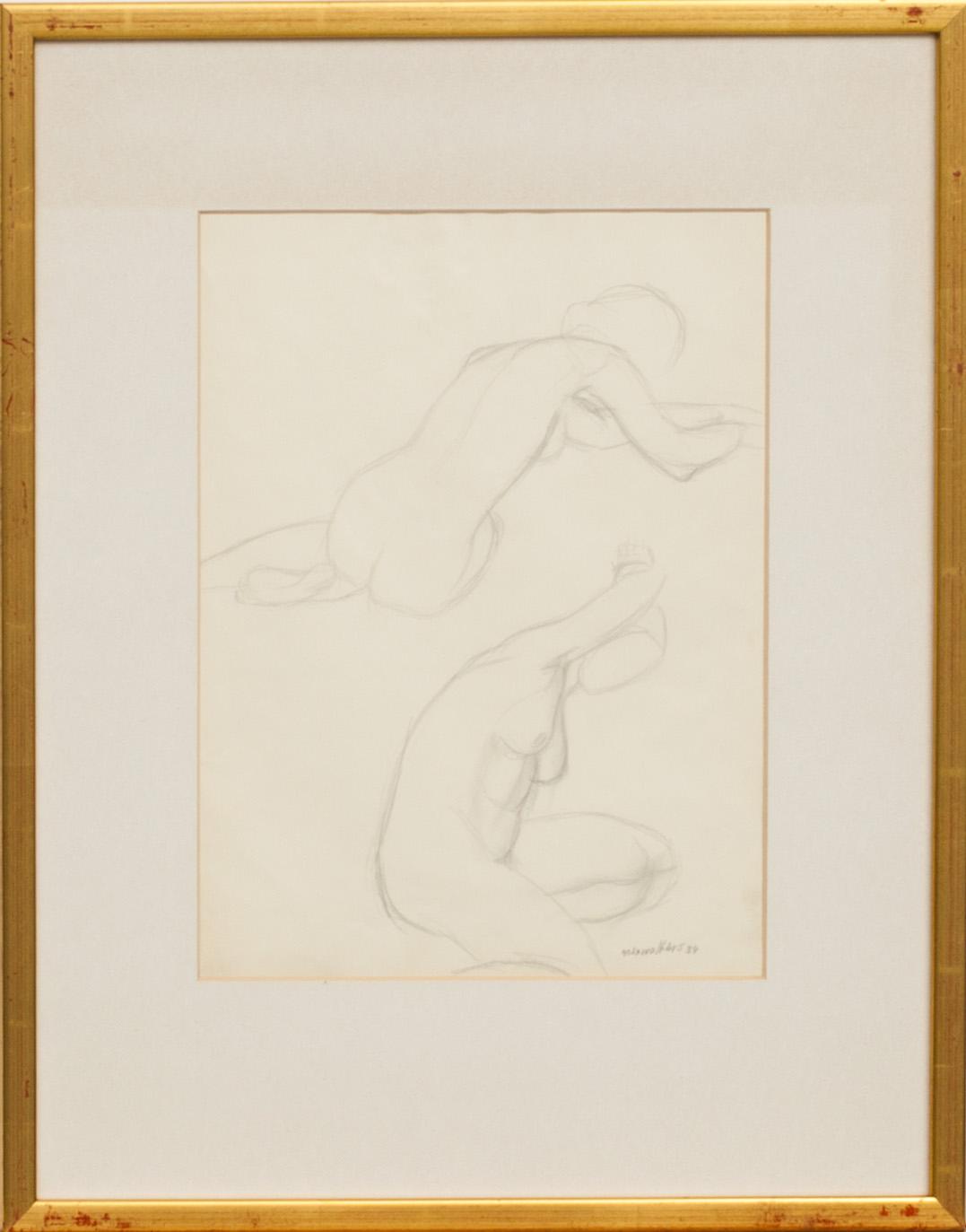 MAX WALTER SVANBERG, skiss blyerts, signerad.