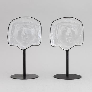 Erik Höglund, skulpturer, 2 st, glas, Boda.