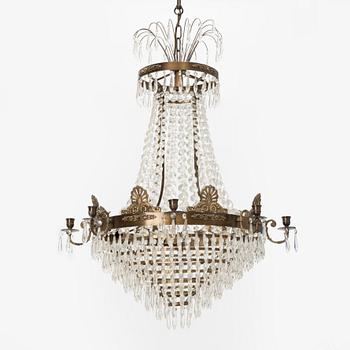 An Empire style chandelier, late 20th century.