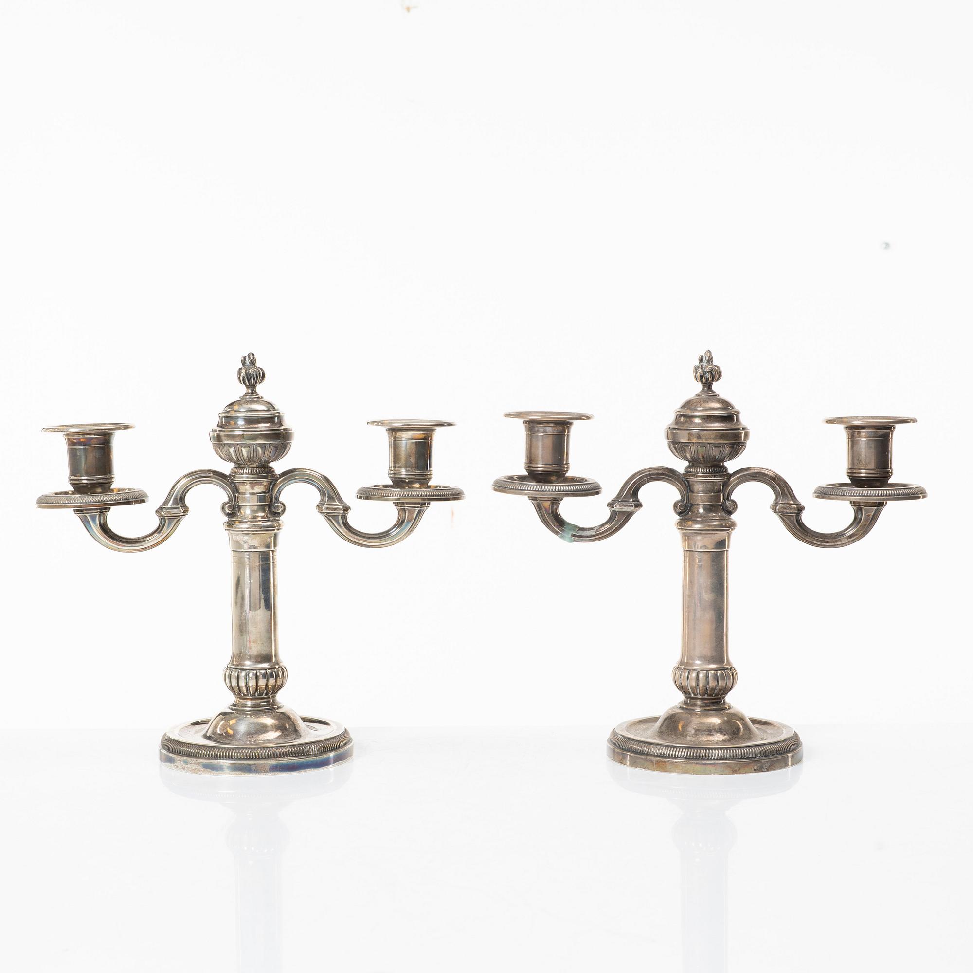 Kandelabrar, silver, ett par, Tetard Frères, Frankrike, omkring år 1900.