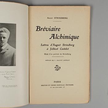 BÖCKER, 2 vol, bla "Bréviaire Alchimique" av August Strindberg, Paris 1912.