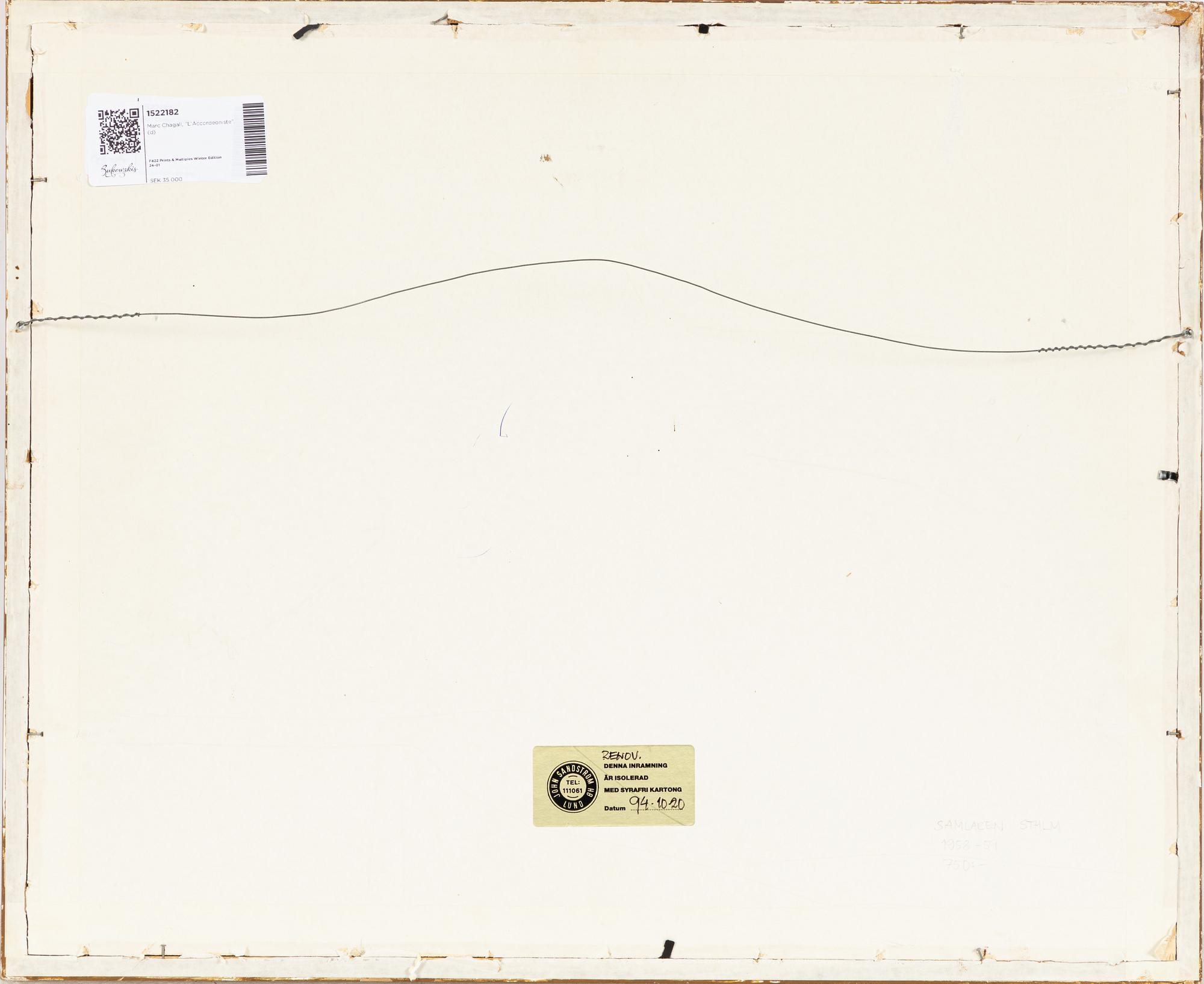 Marc Chagall, "L'Accordéoniste".