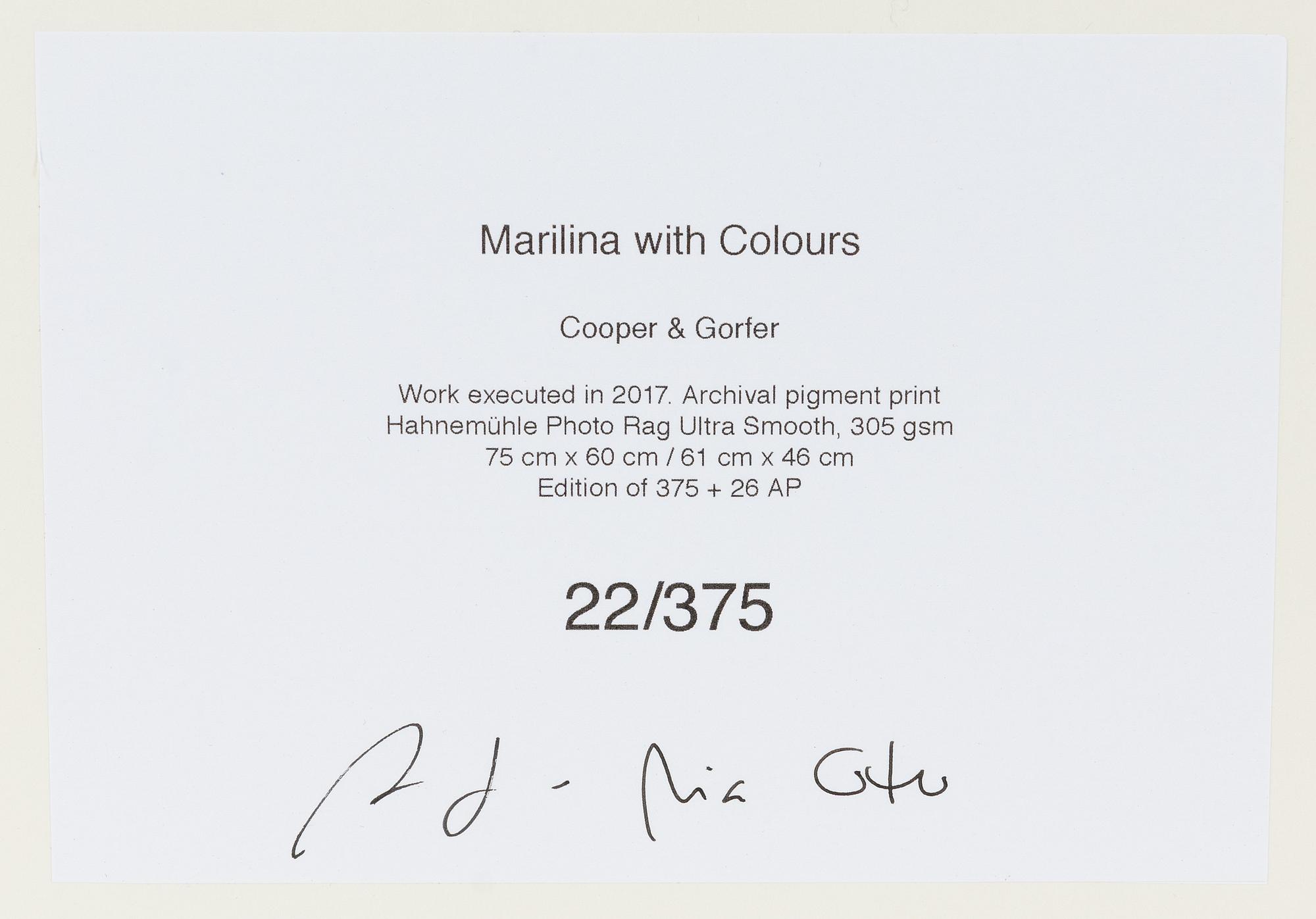 Cooper & Gorfer, "Marilina with Colours" 2017.