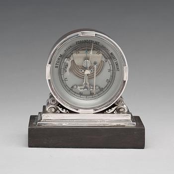 Johan Rohde, a sterling barometer for Georg Jensen, Copenhagen 1925-32, design nr 596.