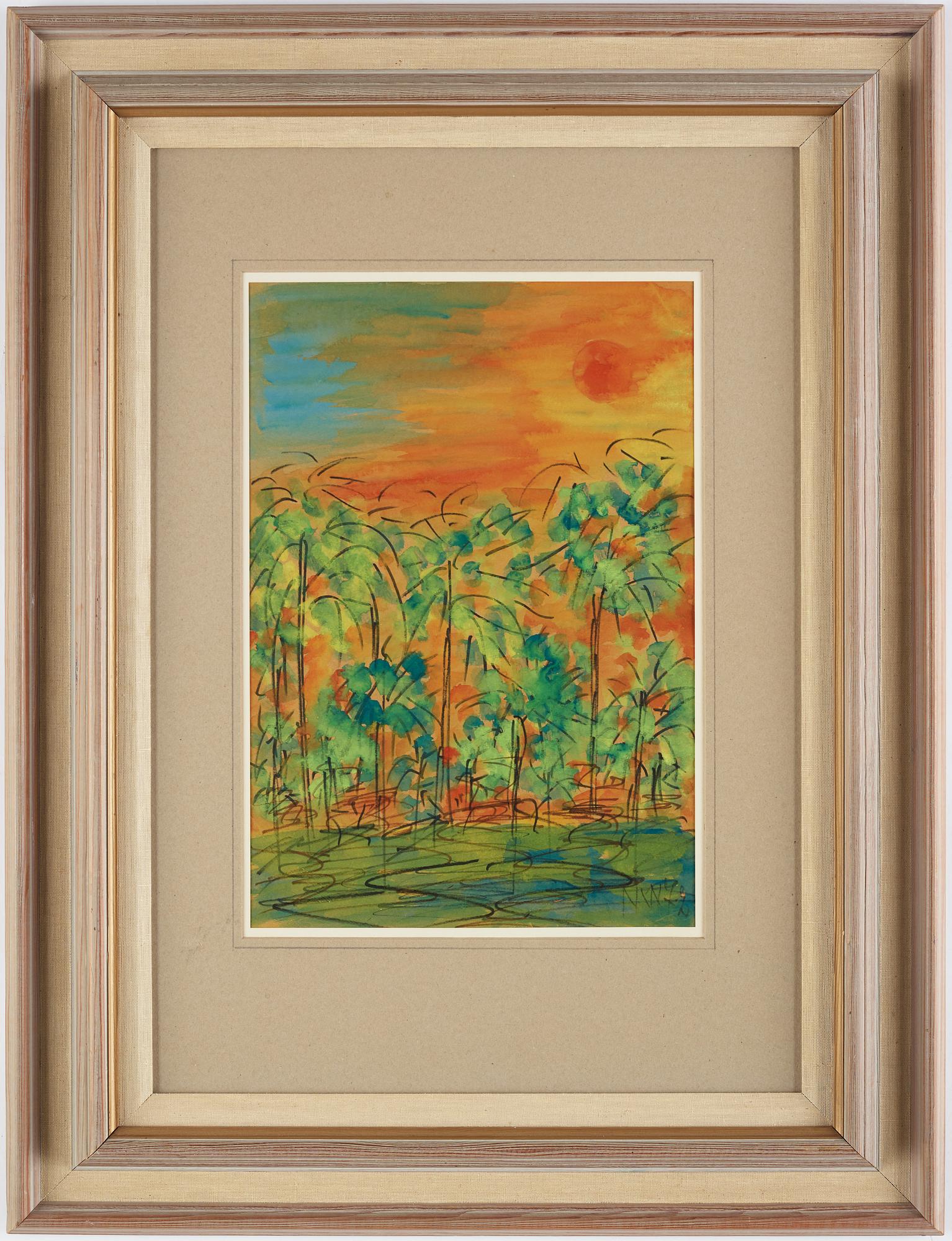 NELL WALDEN, mixed media on paper, signed and dated -72.