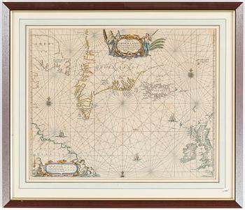 KARTA, kopparstick, "Pascaerte van Groen-Landt...", P Goos, 1600-tal.