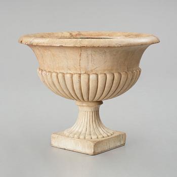 A unusally large and important presumably 17th century Italian white marble urn.