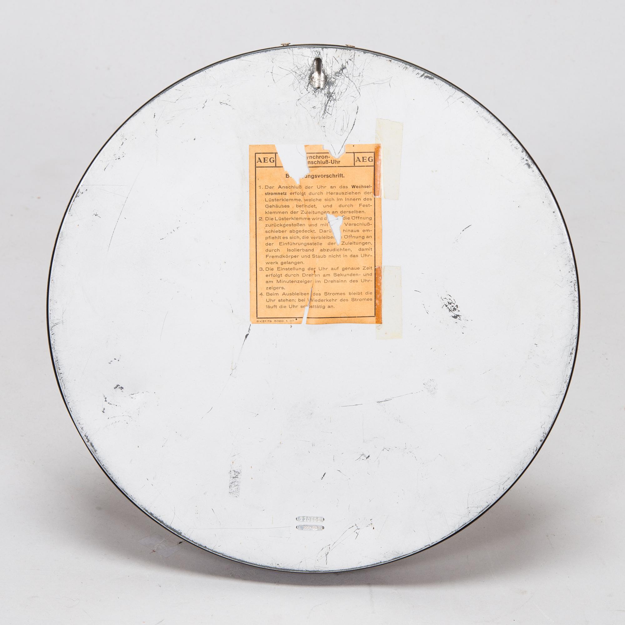 Peter Behrens, AEG Electric Supply Clock, Berlin, 20th Century.