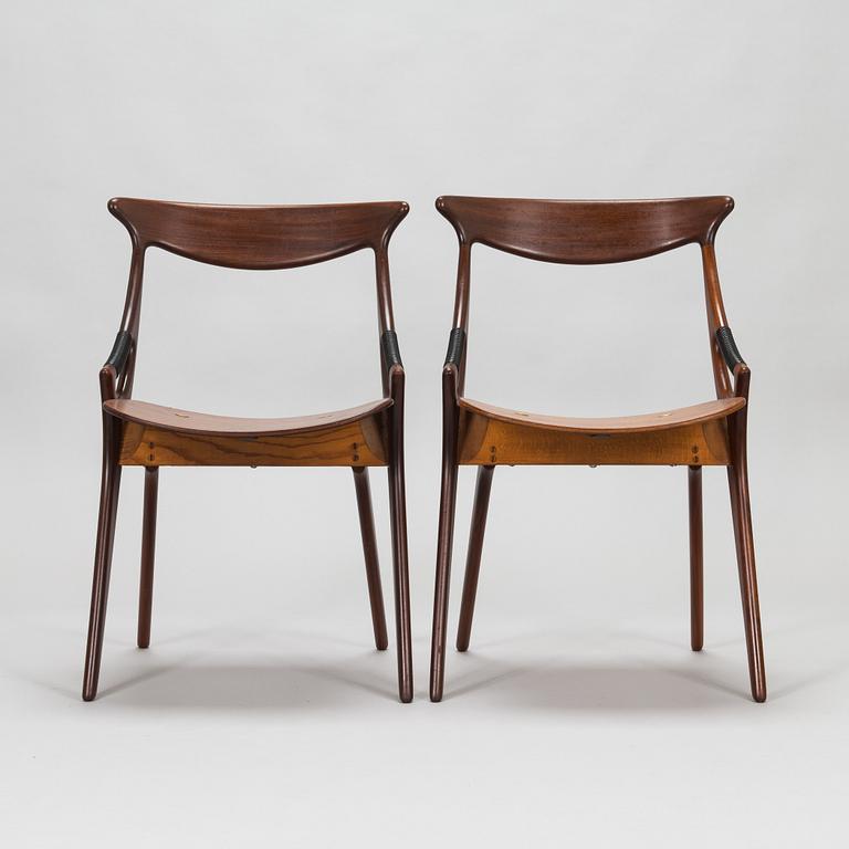 Arne Hovmand-Olsen, 1950's dining table and four chairs for Mogens Kold, A/S Kerteminde, Denmark.
