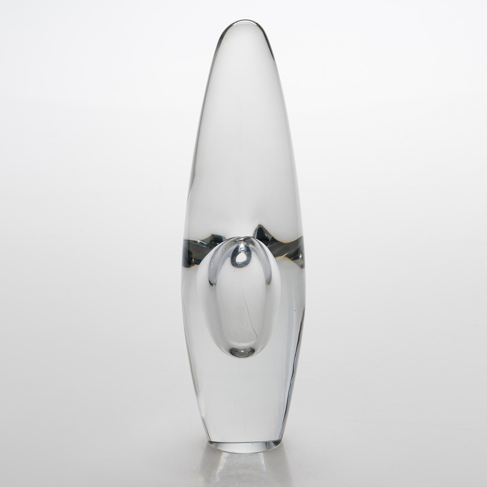 Timo Sarpaneva, lasiveistos, "Orkidea", signeerattu Timo Sarpaneva Iittala -58. Malli muotoiltu 1954.