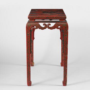 Altarbord, röd lack. Qingdynastin.