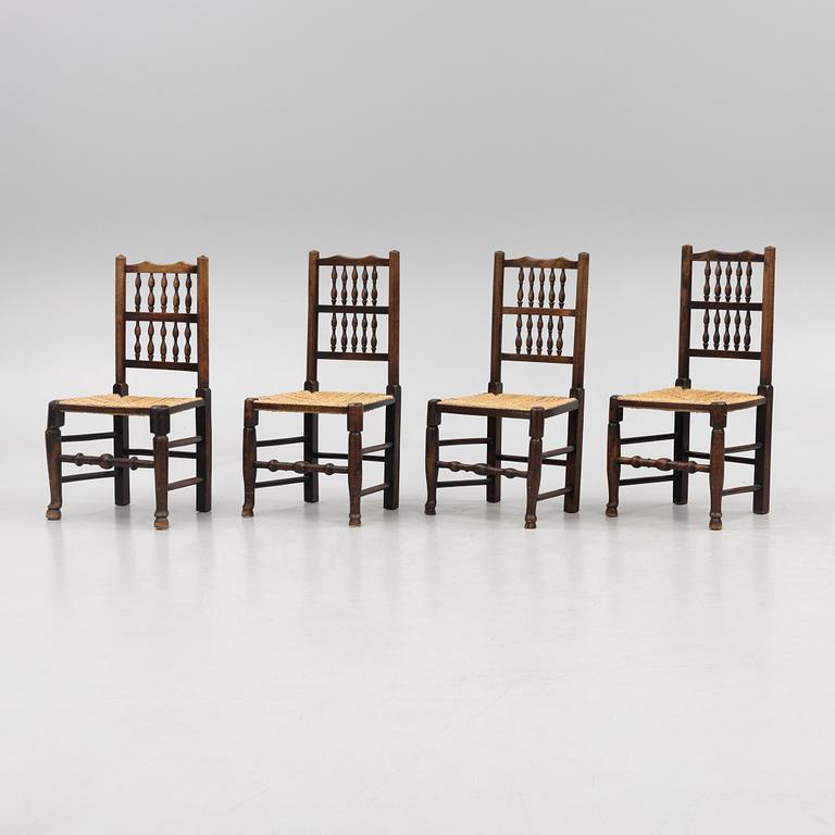 A set of four chairs, France, 18th century/early 19th century.