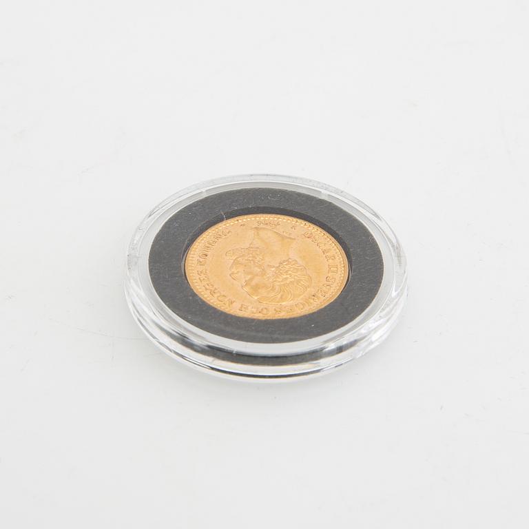 Guldmynt Sverige, Oscar II 10 kr, 1876.