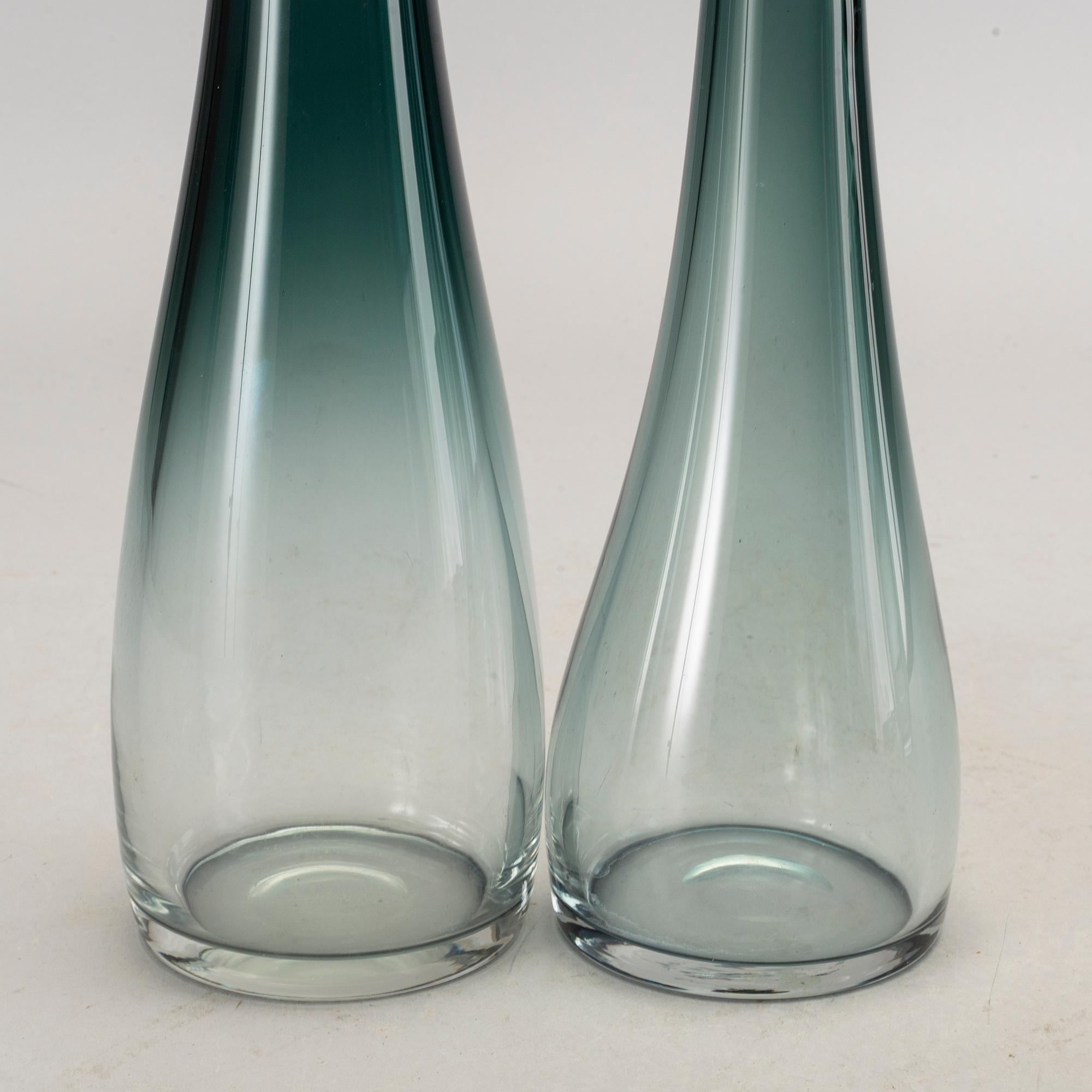 A set of four 1950:s glass pieces 'Tona' by Bengt Orup för Johansfors Glass factory, Sweden.