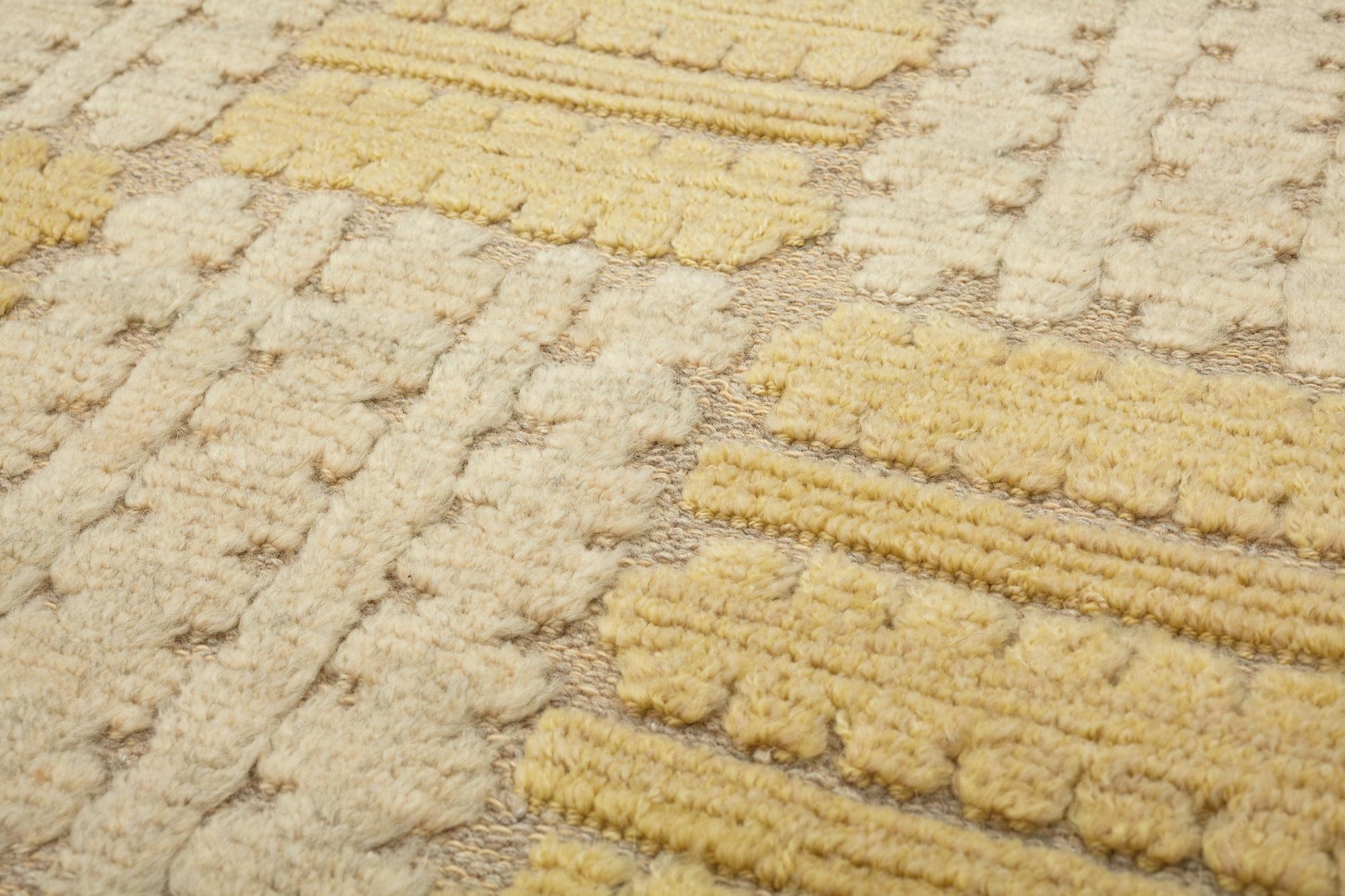 Swedish design, matto, knotted pile in relief, ca 224,5-227,5 x 112-118 cm, signed IB. Sweden around 1930.
