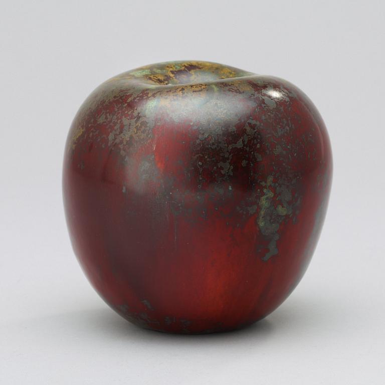 A Hans Hedberg faience apple, Biot, France.